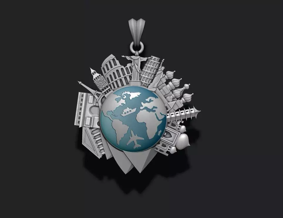 traveller travel pendant 3D print model_0