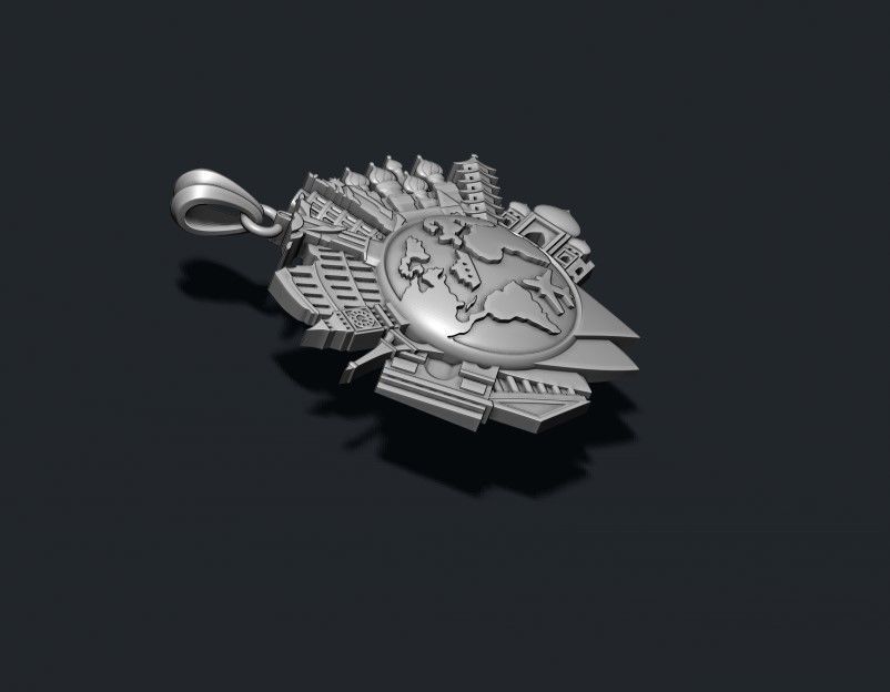 traveller travel pendant 3D print model_9