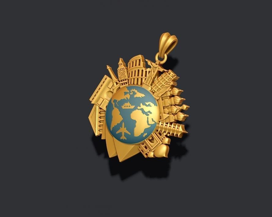 traveller travel pendant 3D print model_5