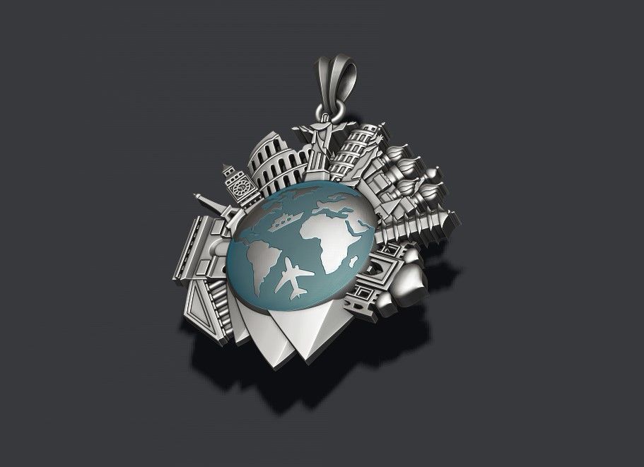 traveller travel pendant 3D print model_2