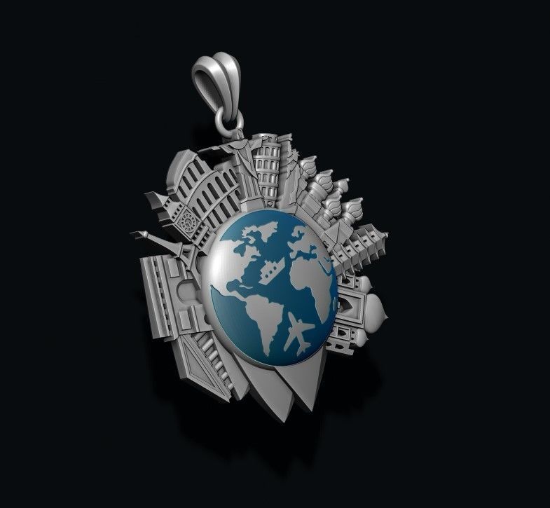 traveller travel pendant 3D print model_1