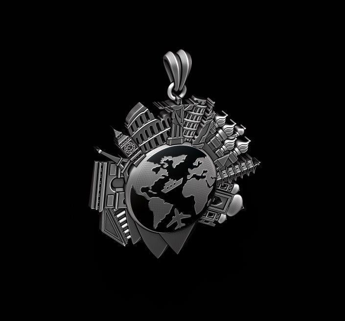 traveller travel pendant 3D print model_4