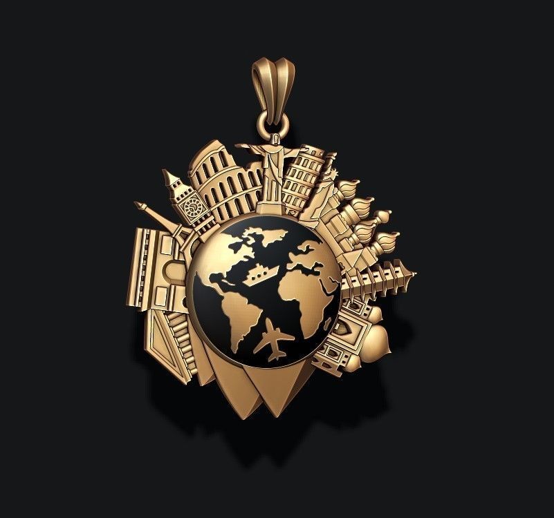 traveller travel pendant 3D print model_3
