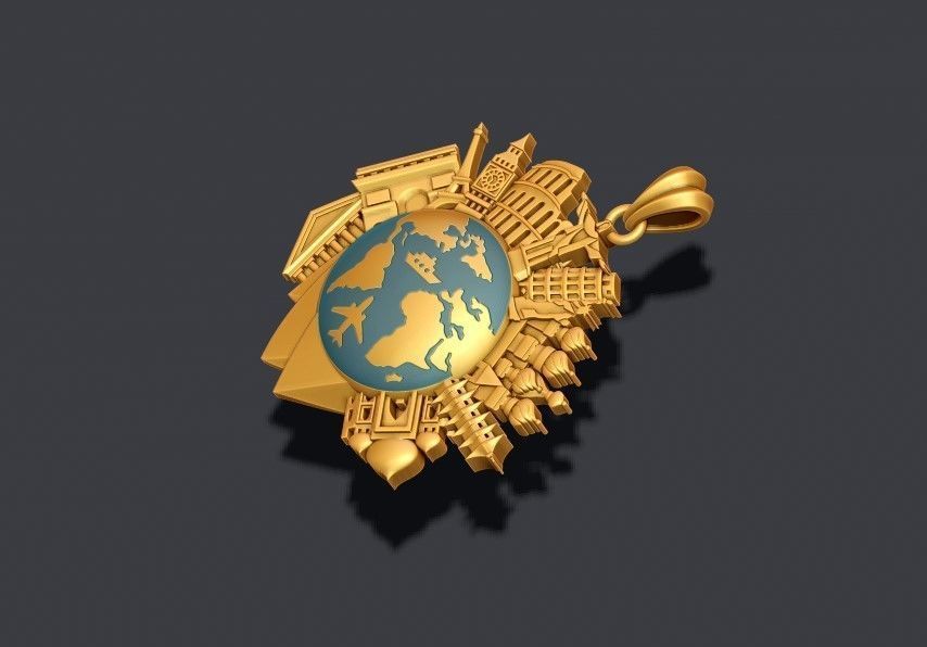 traveller travel pendant 3D print model_6