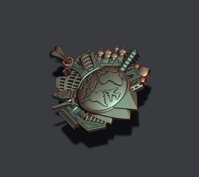 traveller travel pendant 3D print model_10