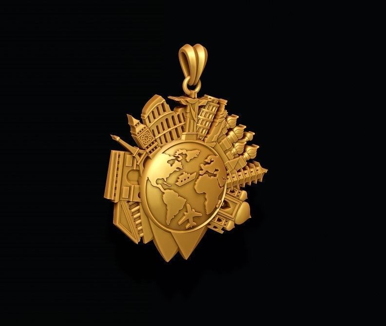 traveller travel pendant 3D print model_7