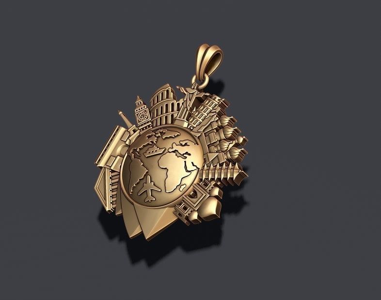 traveller travel pendant 3D print model_8