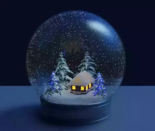 Glass snow globe 3D model