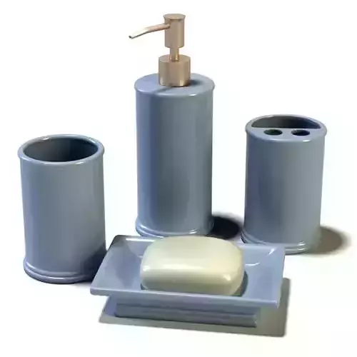 Bathroom Accessories Blue Ceramic With Soap