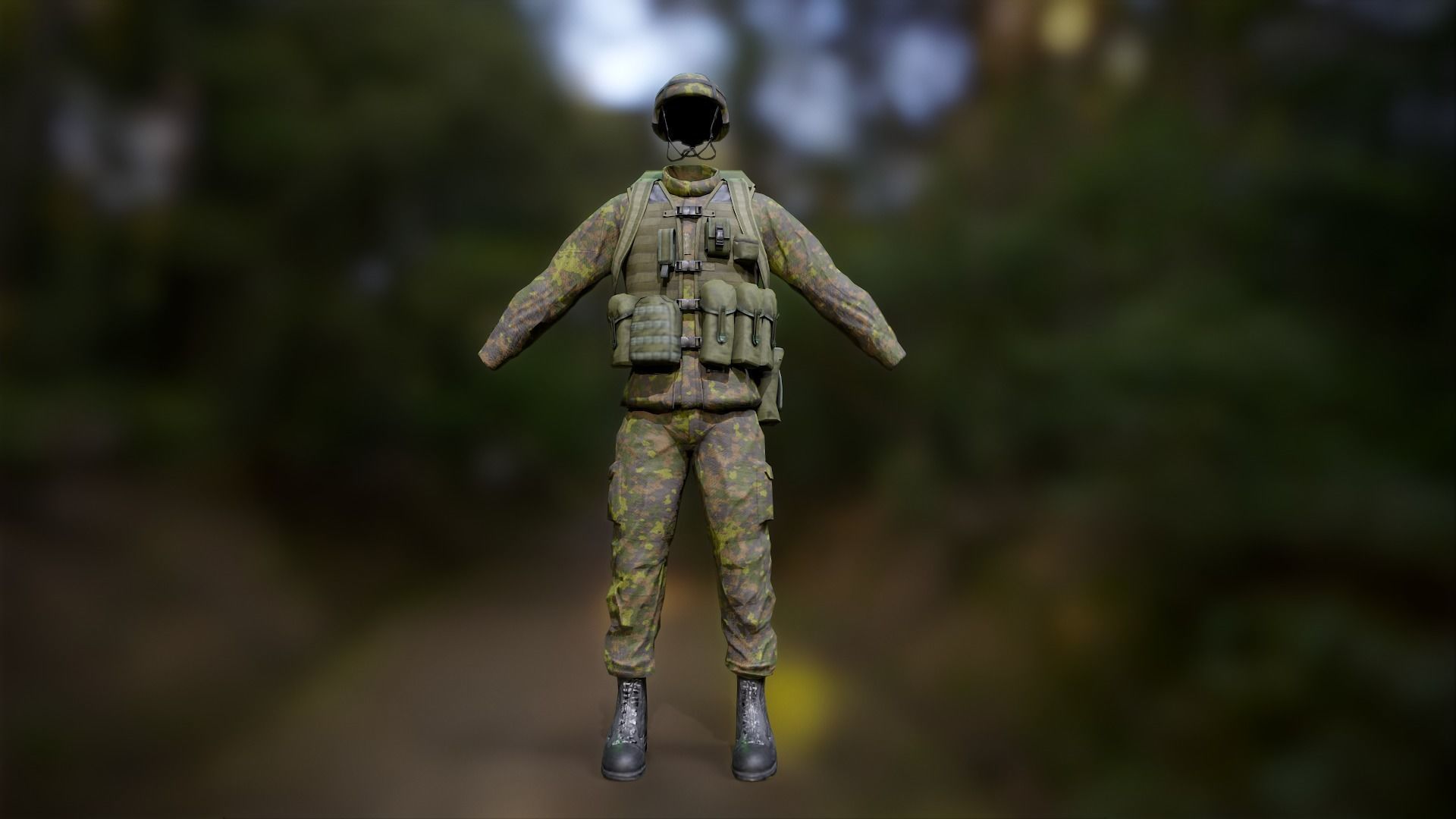 Finnish Infantry Soldier M05 Uniform Low-poly 3D model_2