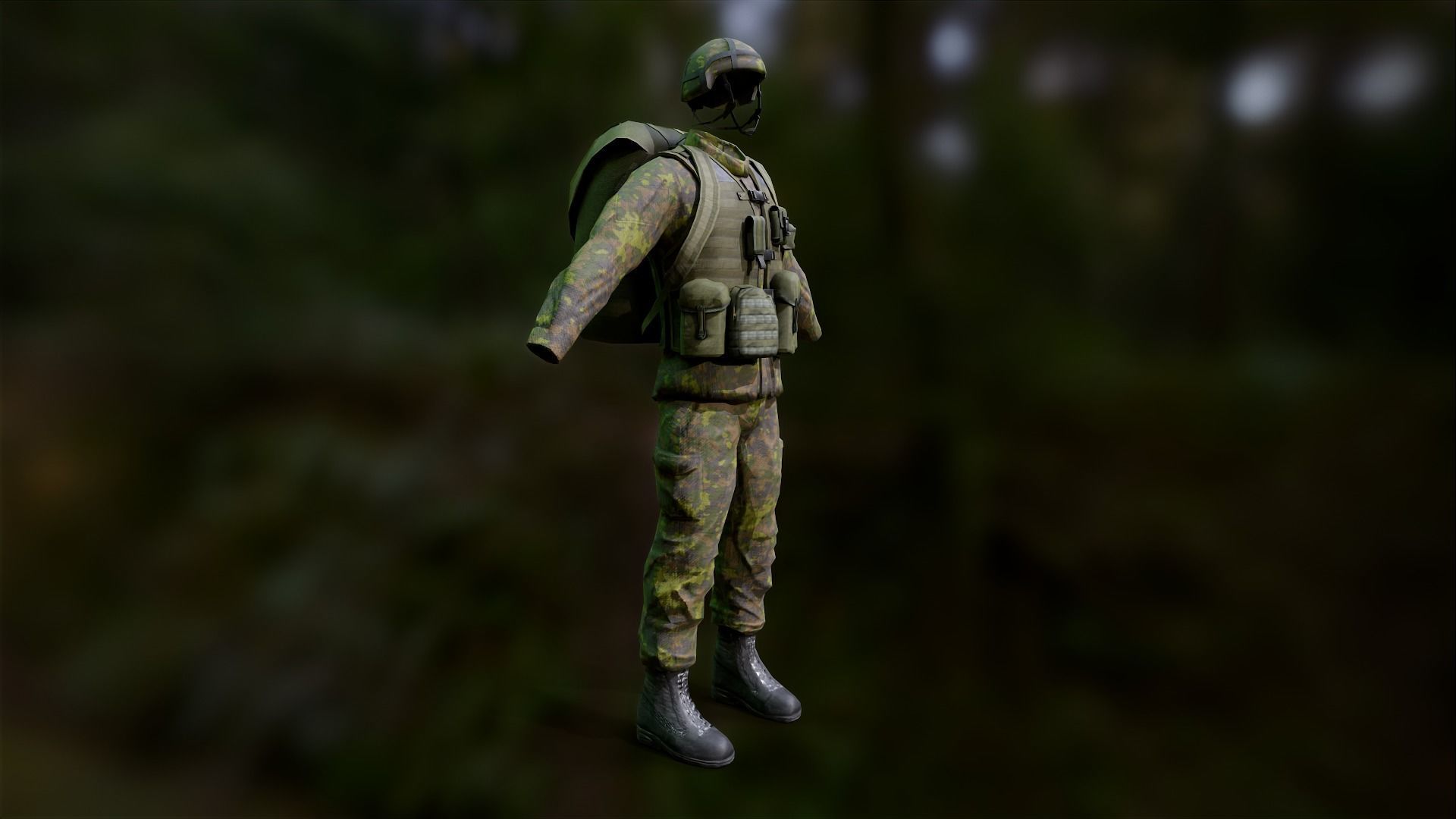 Finnish Infantry Soldier M05 Uniform Low-poly 3D model_3
