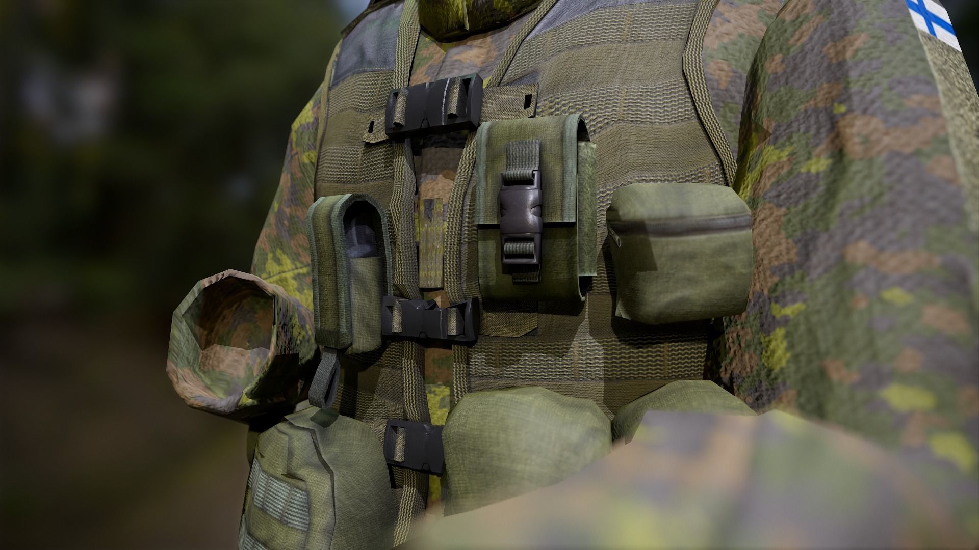 Finnish Infantry Soldier M05 Uniform Low-poly 3D model_10