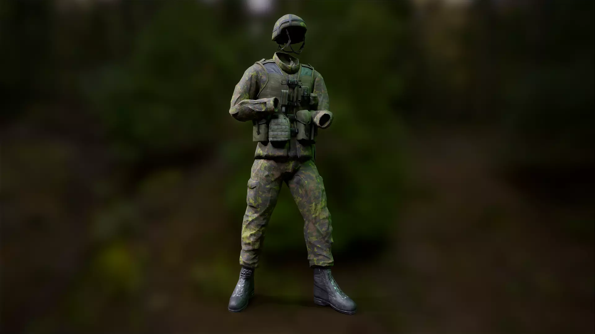 Finnish Infantry Soldier M05 Uniform Low-poly 3D model_0