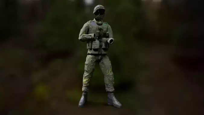 Finnish Infantry Soldier M05 Uniform Low-poly 3D model