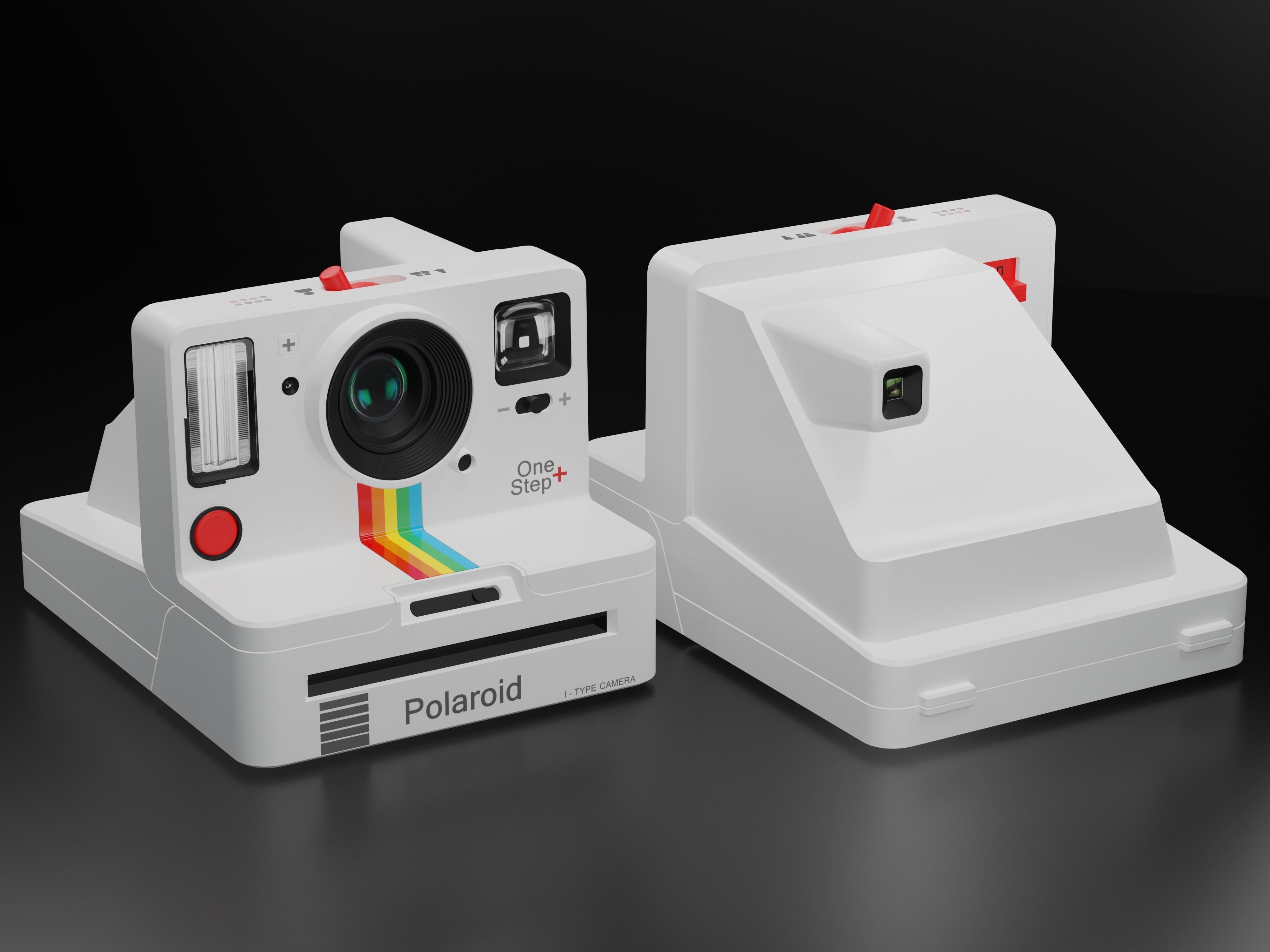 Polaroid Camera White Low-poly 3D model_5