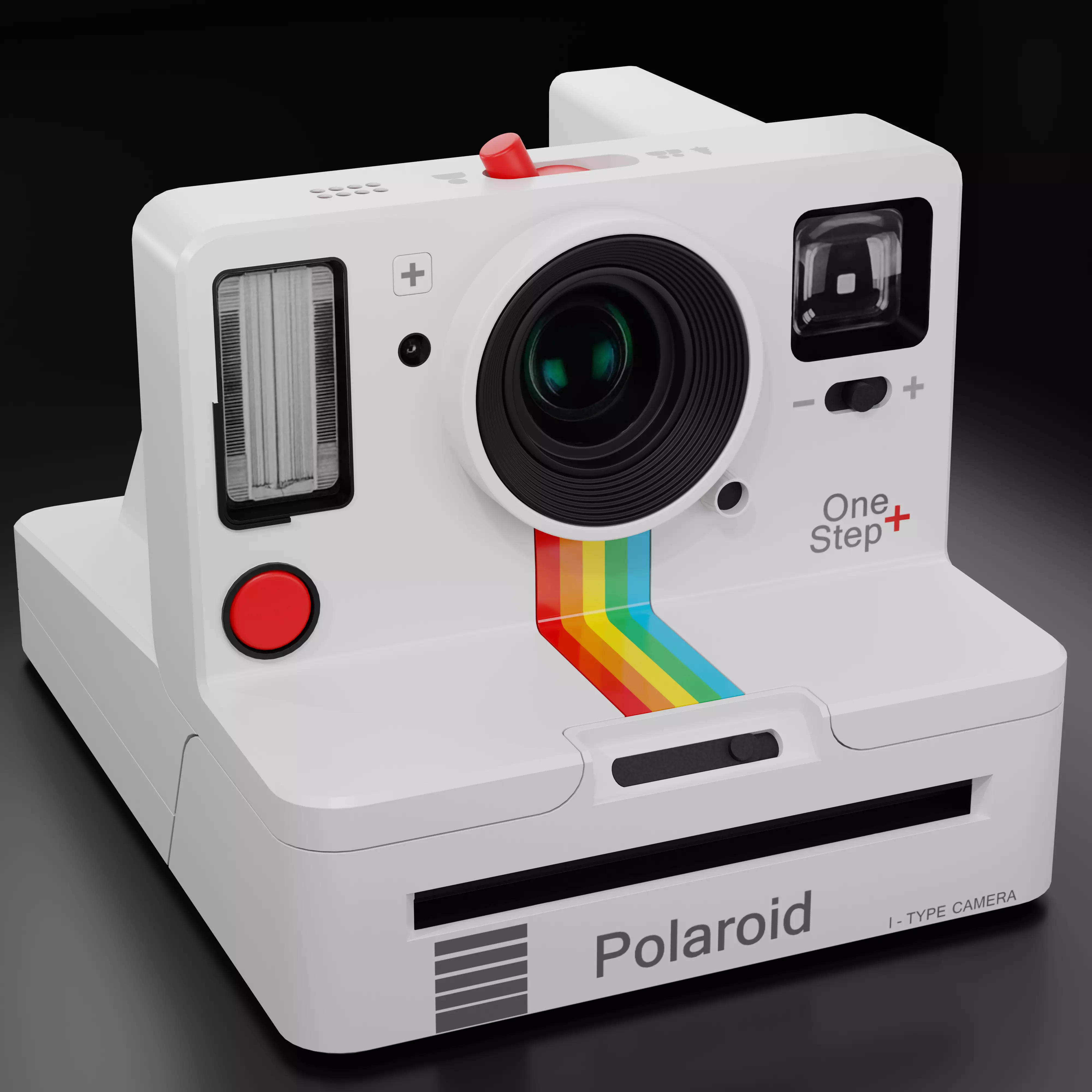 Polaroid Camera White Low-poly 3D model_0