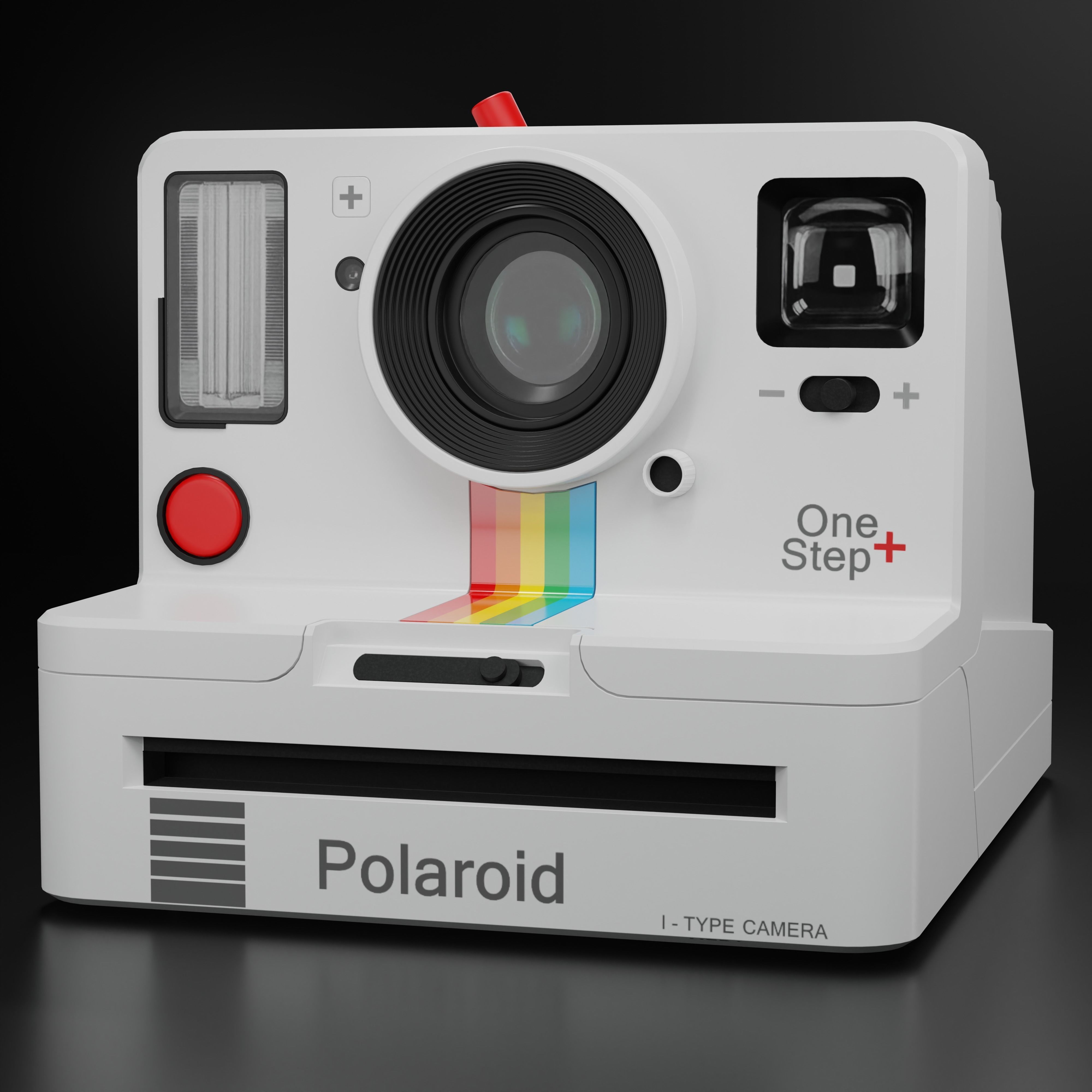 Polaroid Camera White Low-poly 3D model_2