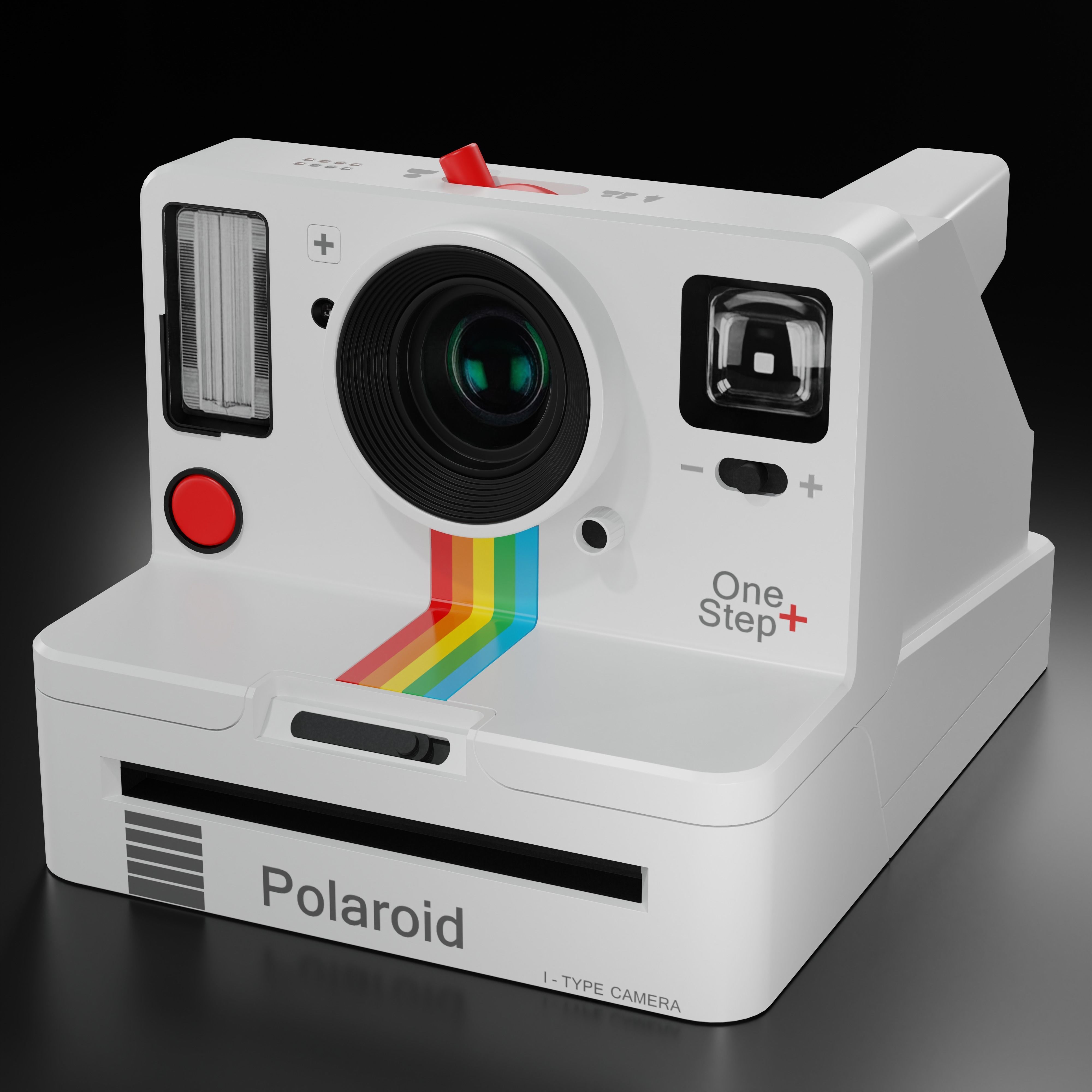 Polaroid Camera White Low-poly 3D model_1