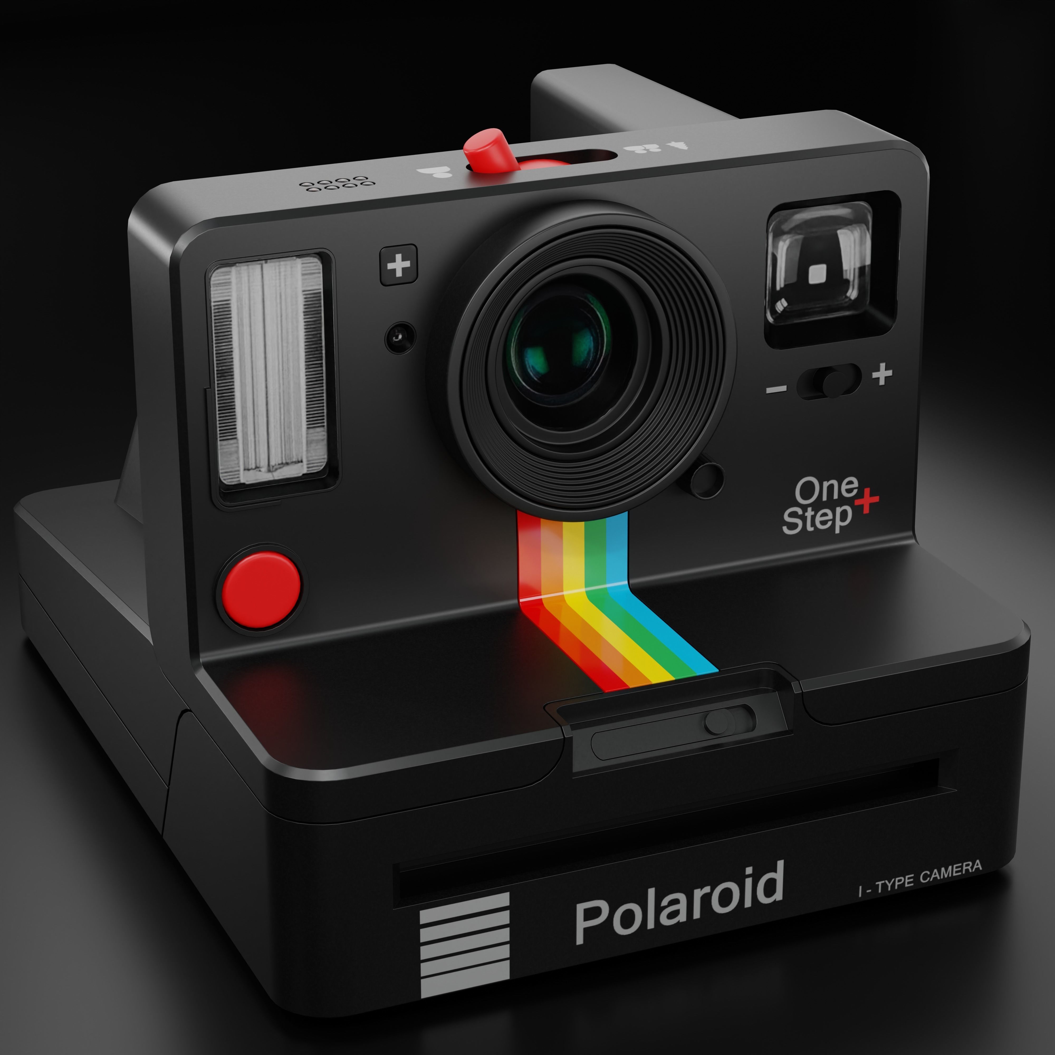 Polaroid Camera Pack - Include Skins Black-Blue-White Low-poly 3D model_5
