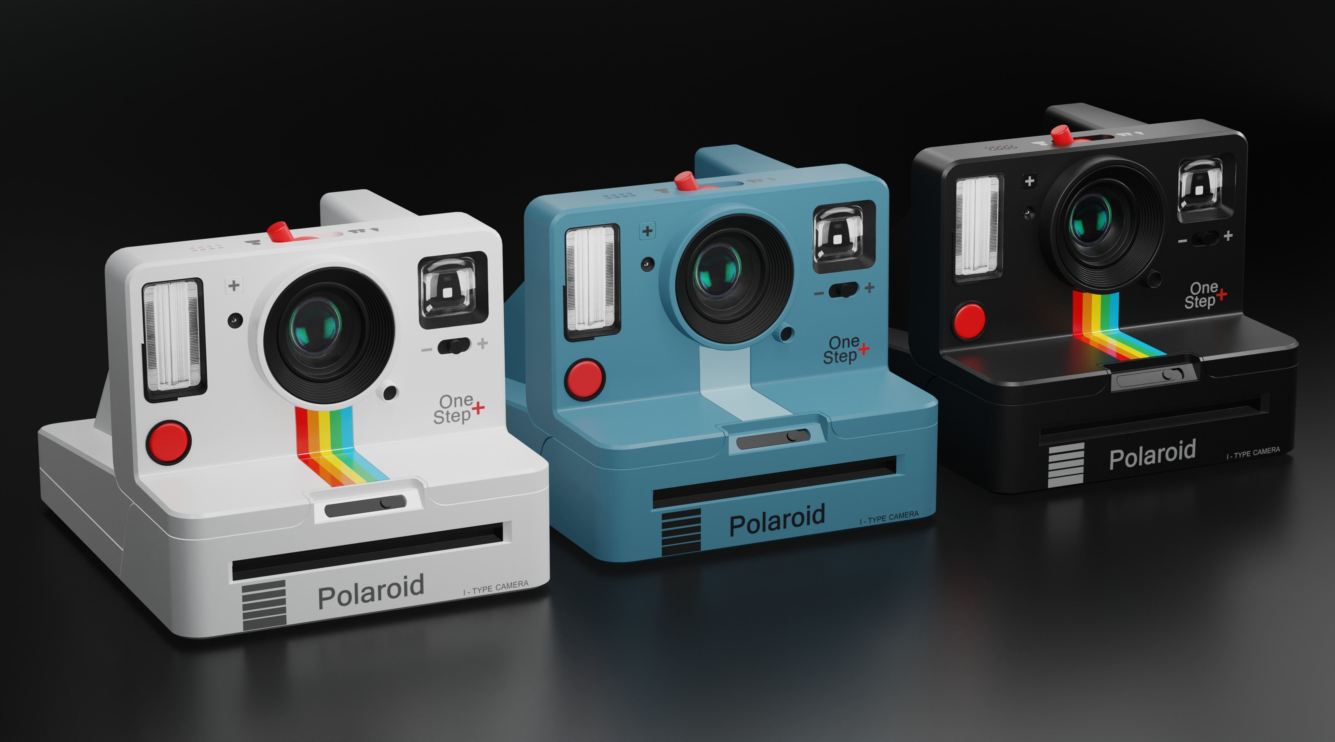 Polaroid Camera Pack - Include Skins Black-Blue-White Low-poly 3D model_1