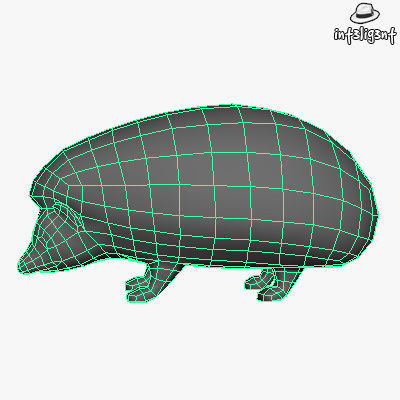 Low Poly Hedgehog Low-poly 3D model_4