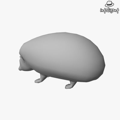 Low Poly Hedgehog Low-poly 3D model_2