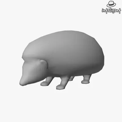 Low Poly Hedgehog Low-poly 3D model_0