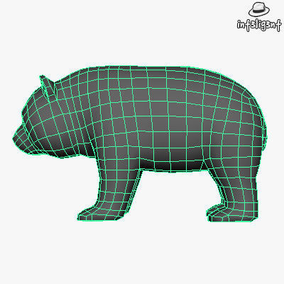 Low Poly Panda bear Low-poly 3D model_4