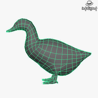Low Poly Duck Low-poly 3D model_4