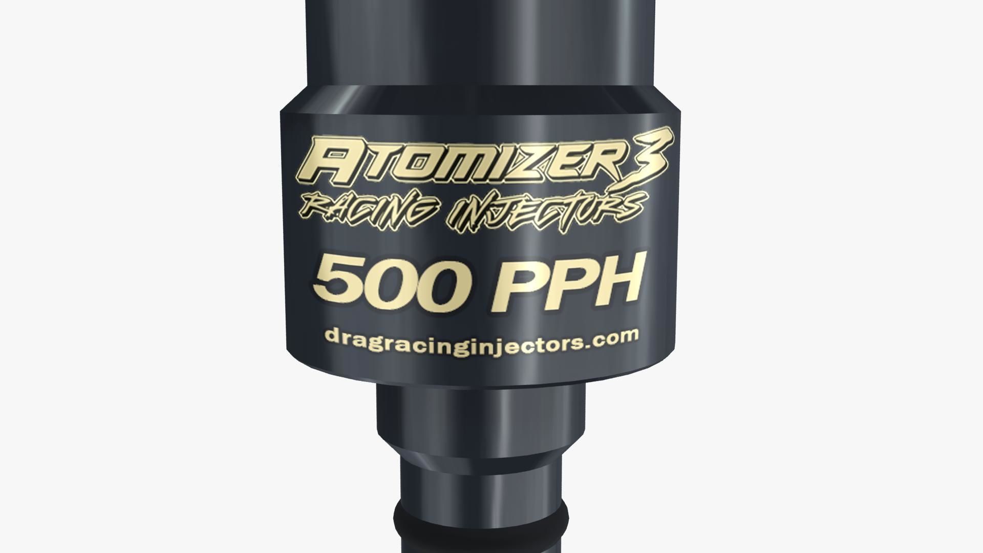 Billet Atomizer3 Fuel Injector - 500 PPH Low-poly 3D model_4