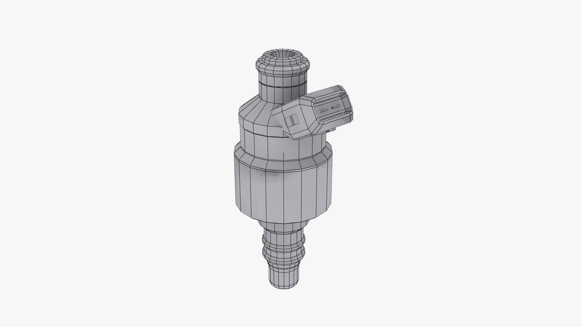 Billet Atomizer3 Fuel Injector - 500 PPH Low-poly 3D model_10