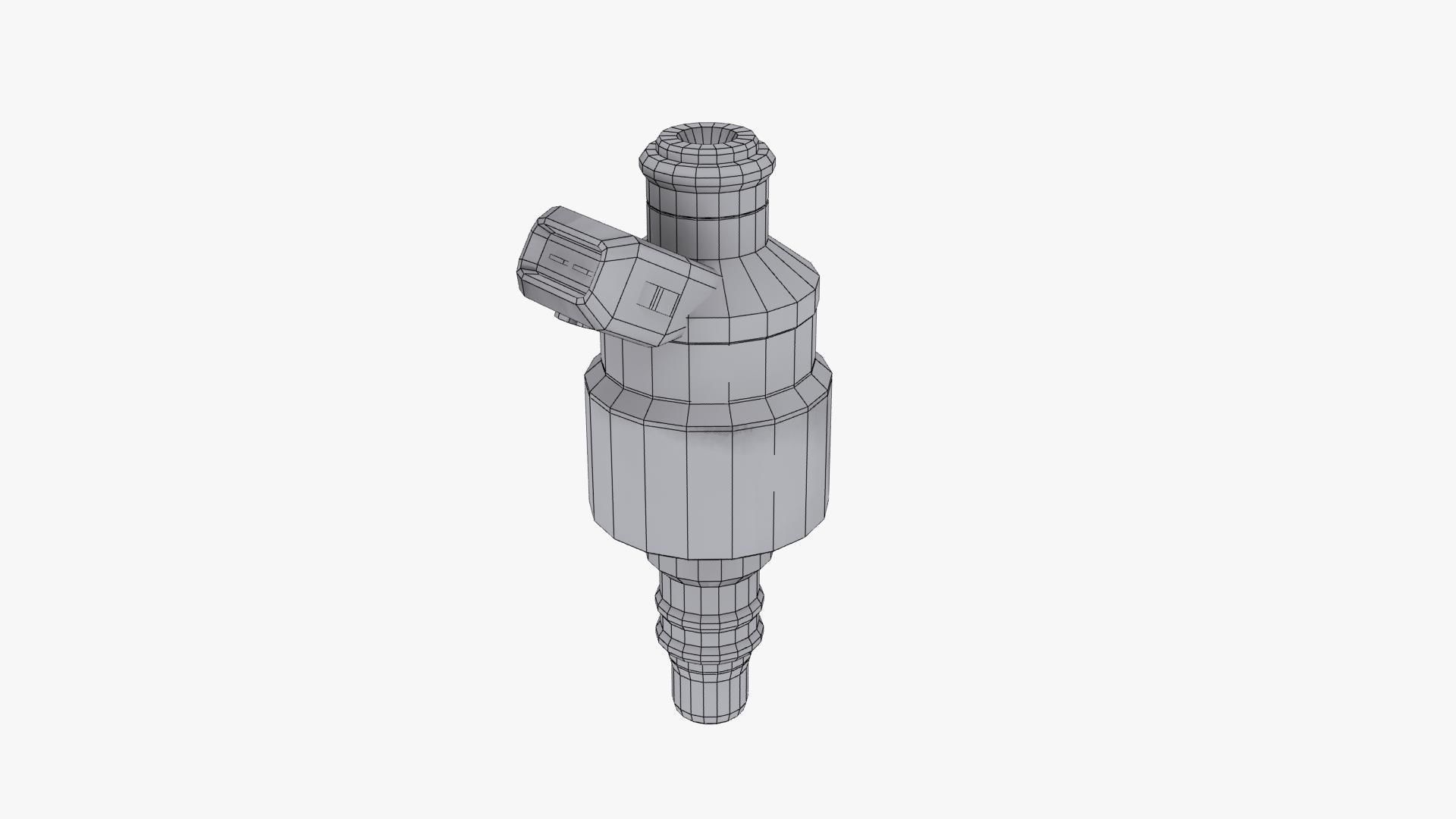 Billet Atomizer3 Fuel Injector - 500 PPH Low-poly 3D model_12