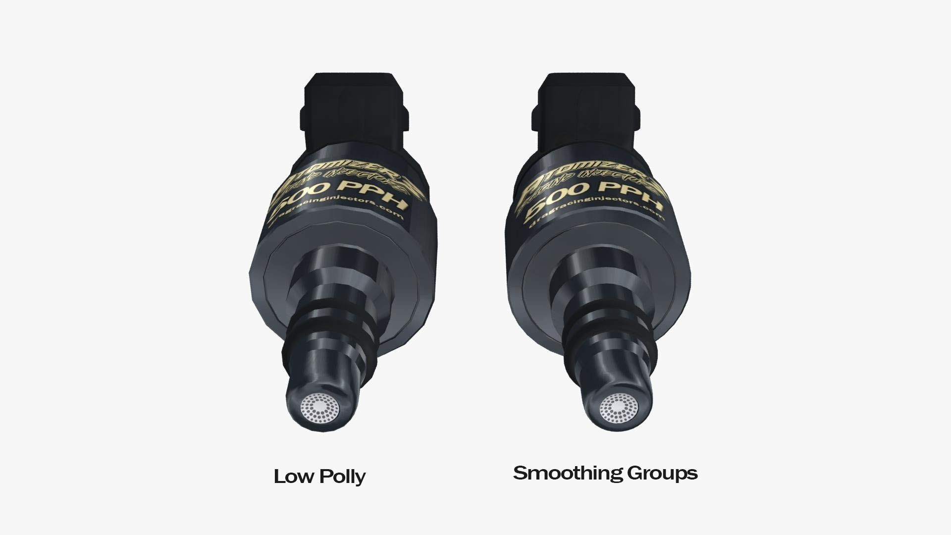 Billet Atomizer3 Fuel Injector - 500 PPH Low-poly 3D model_5