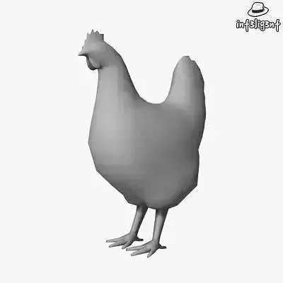 Low Poly Hen chicken