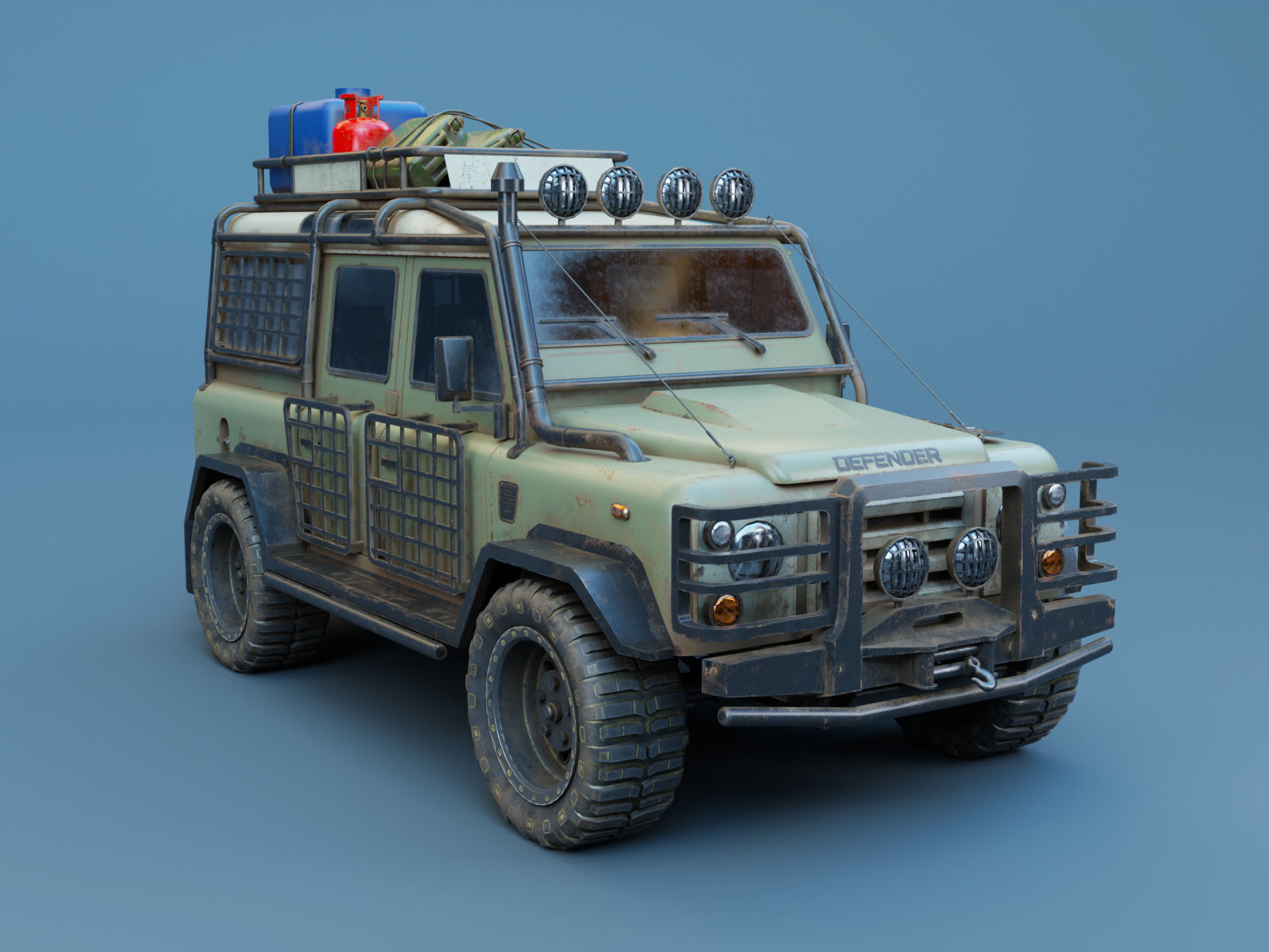 Land Rover Defender 110 Low Poly 3D model Low-poly 3D model_3