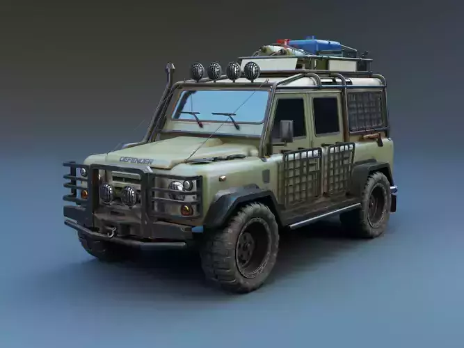 Land Rover Defender 110 Low Poly 3D model Low-poly 3D model