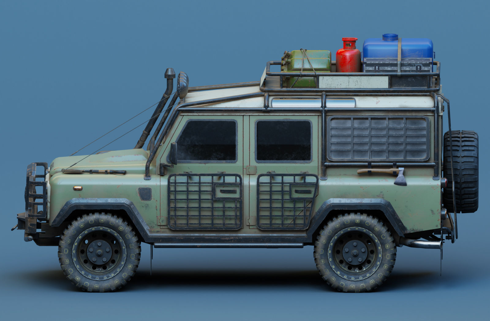 Land Rover Defender 110 Low Poly 3D model Low-poly 3D model_2