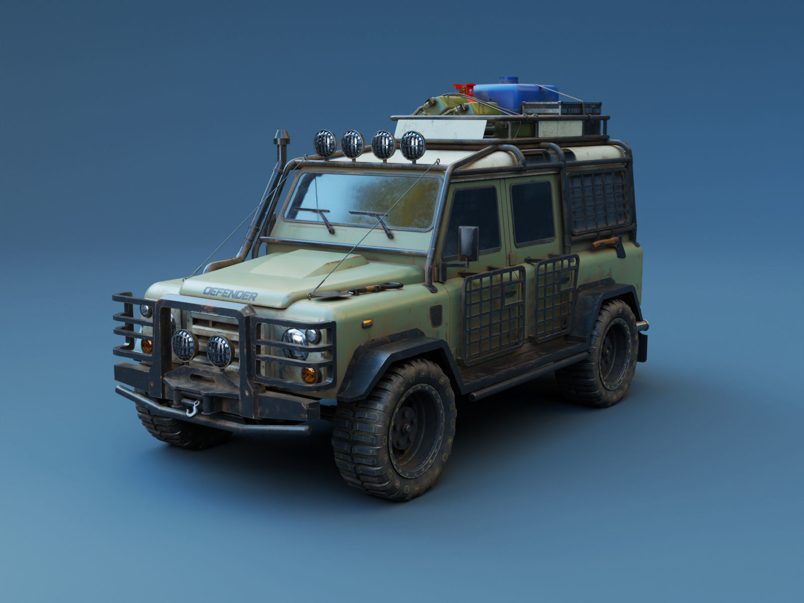 Land Rover Defender 110 Low Poly 3D model Low-poly 3D model_4