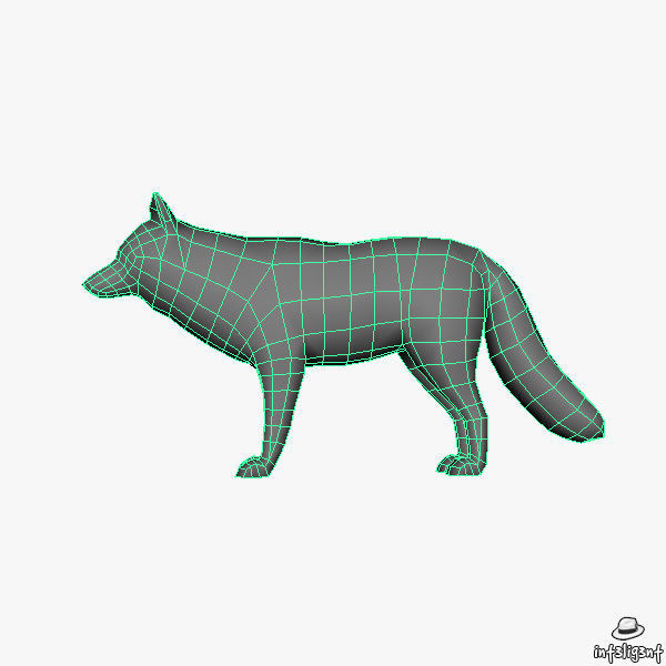 Fox Model Low-poly 3D model_5