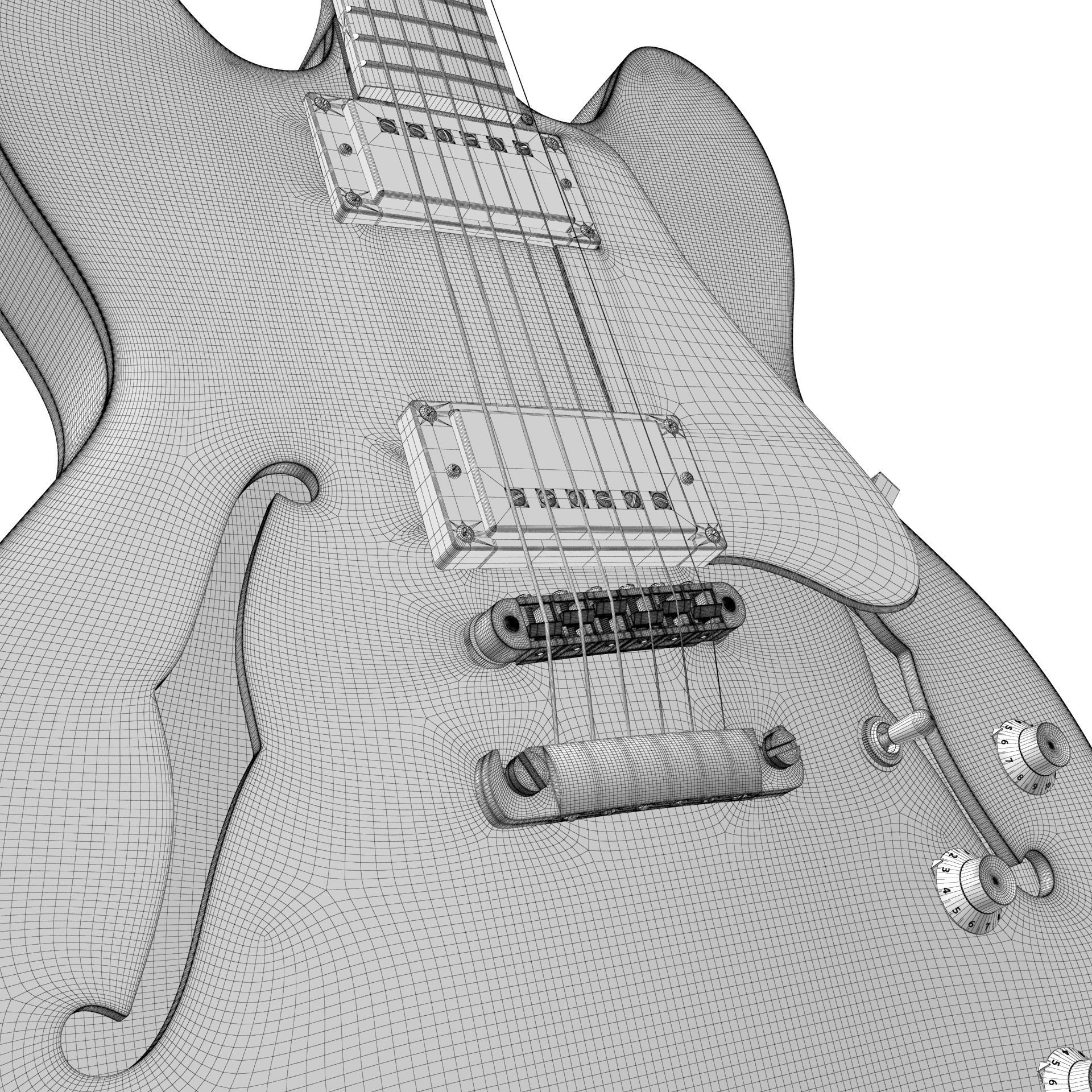 Gibson ES 335 Wine Red 3D model_25