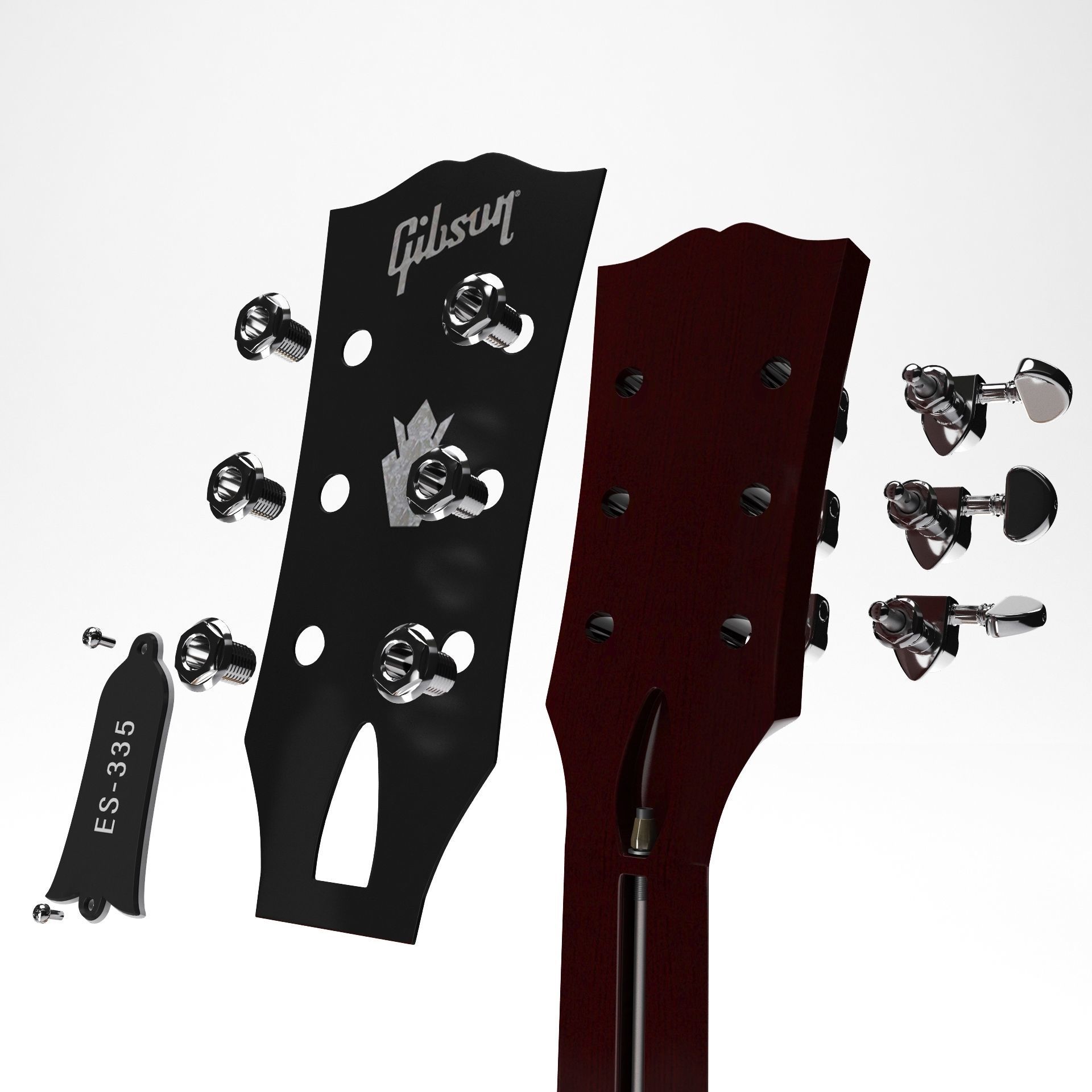 Gibson ES 335 Wine Red 3D model_15