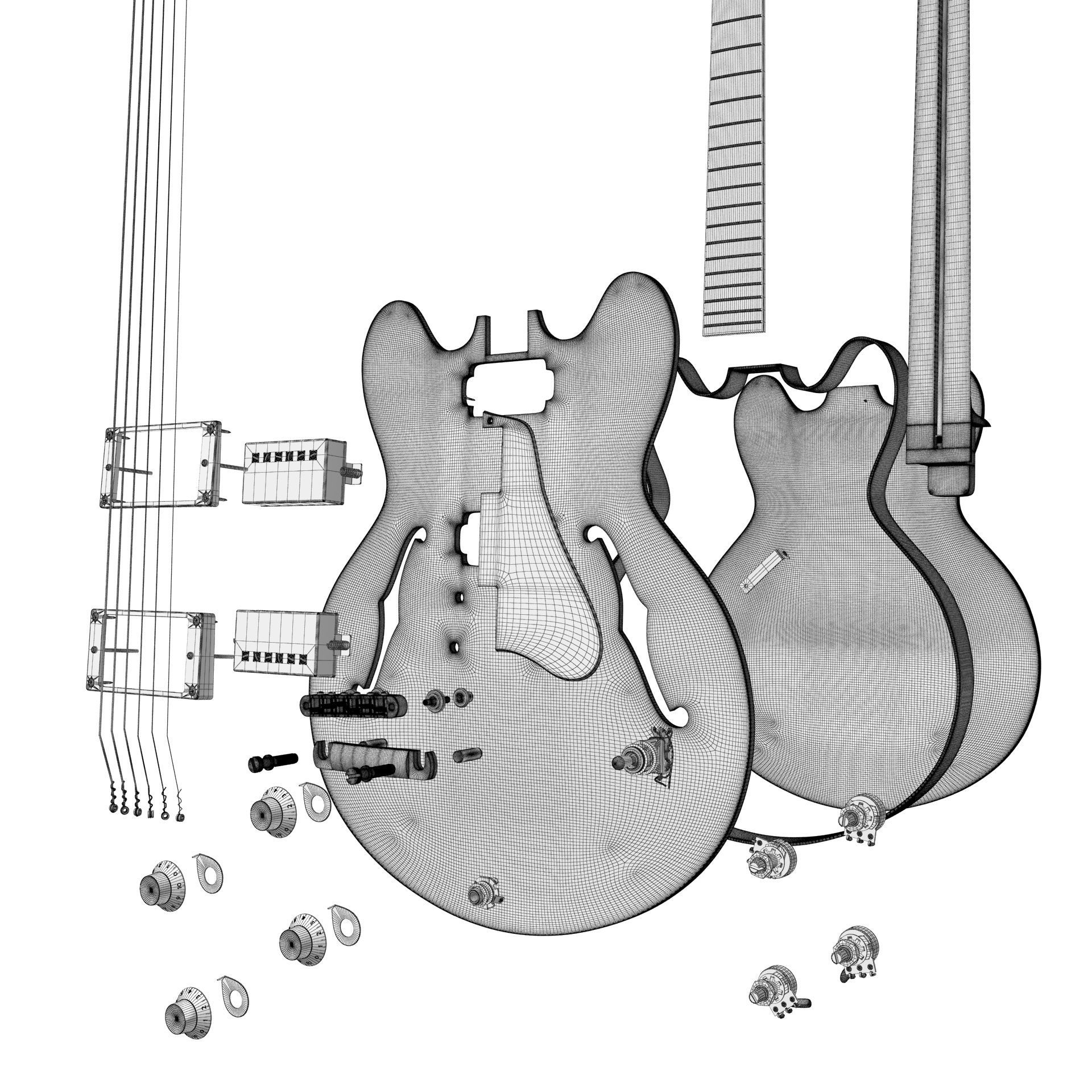 Gibson ES 335 Wine Red 3D model_29