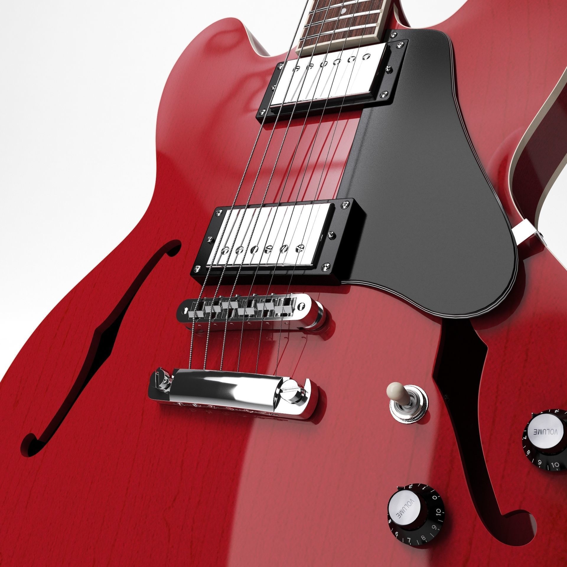Gibson ES 335 Wine Red 3D model_10