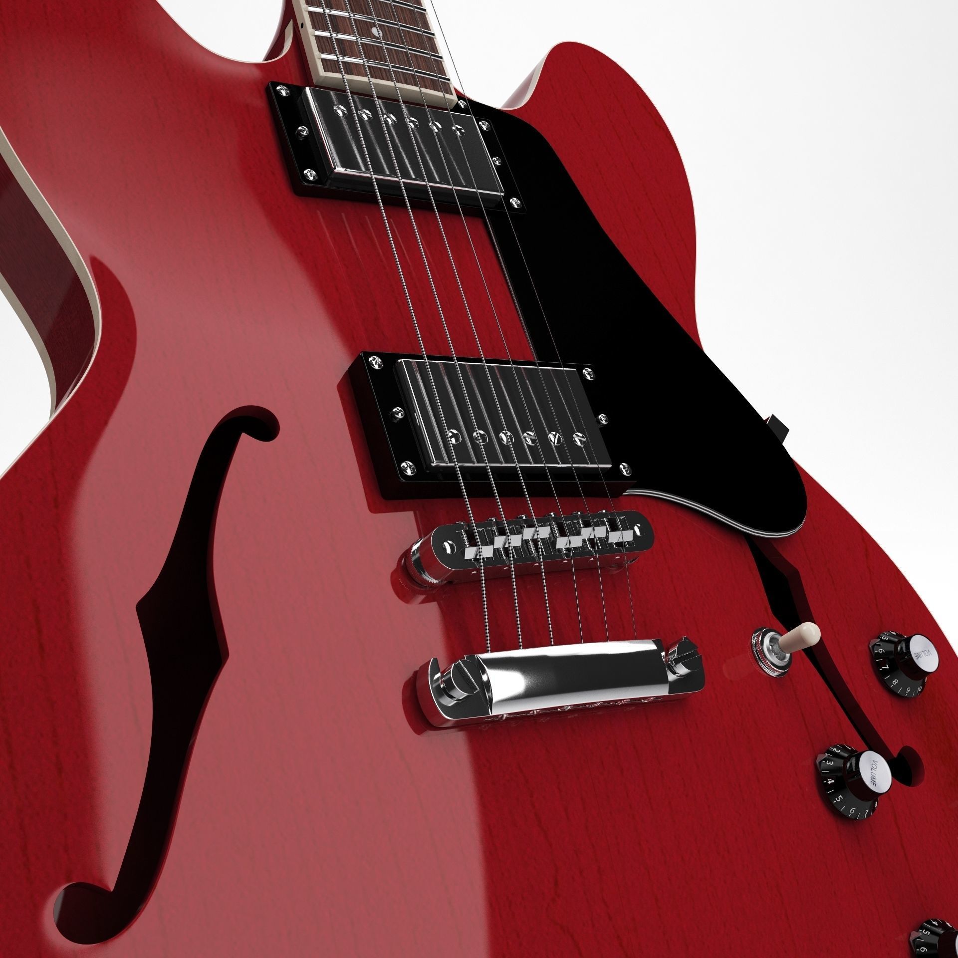 Gibson ES 335 Wine Red 3D model_9