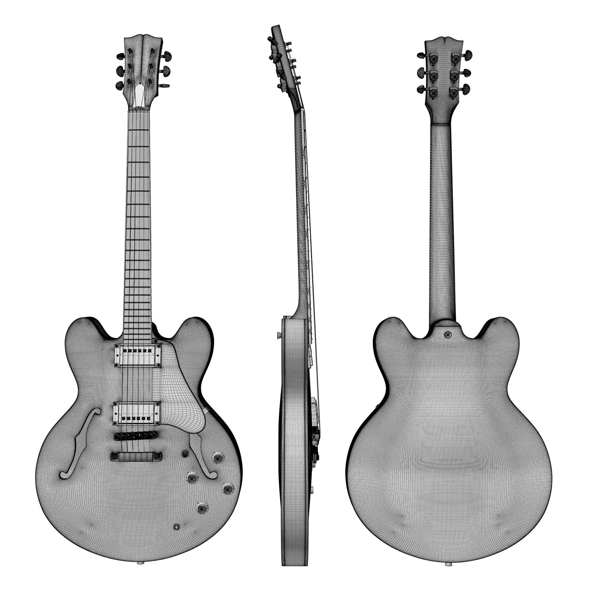 Gibson ES 335 Wine Red 3D model_16