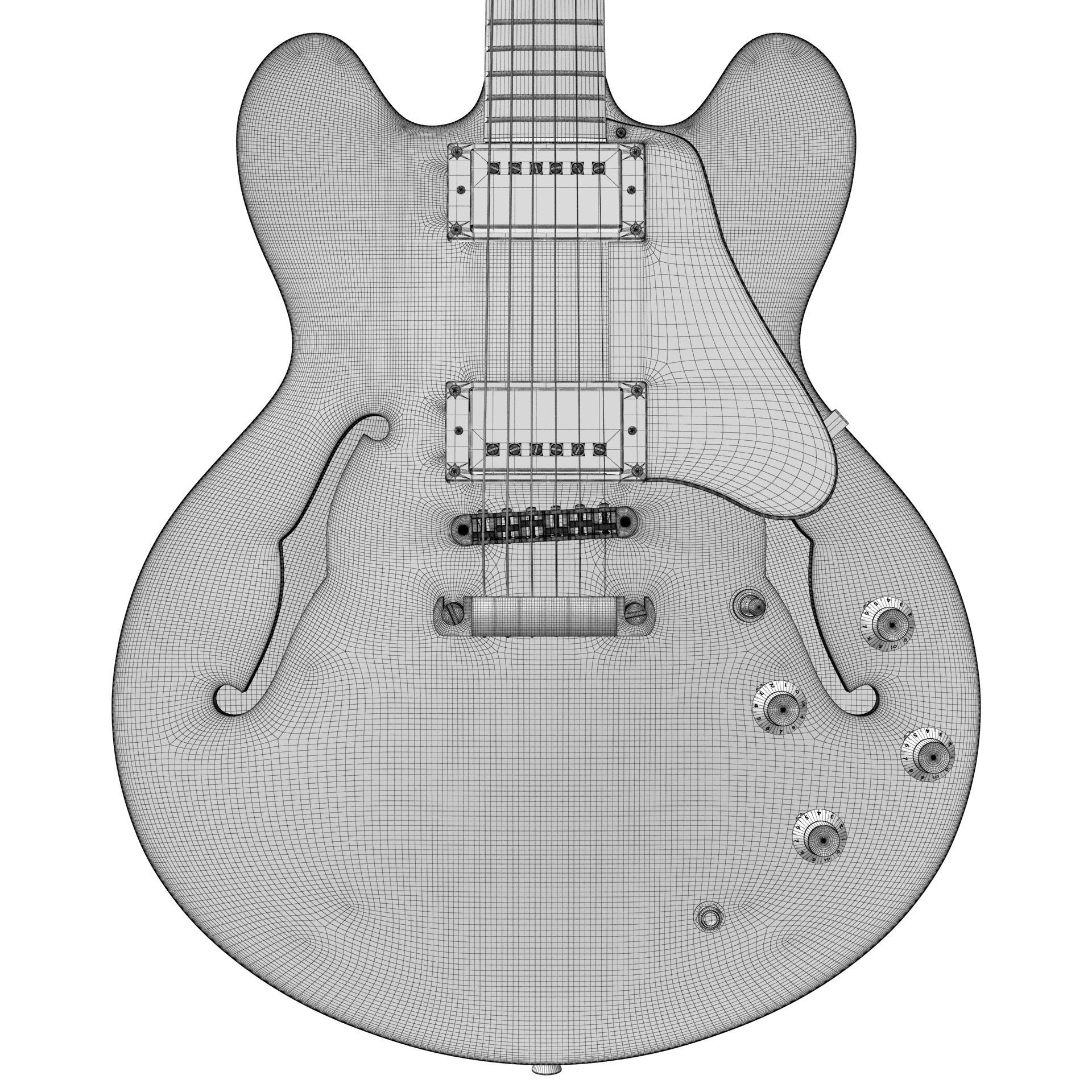 Gibson ES 335 Wine Red 3D model_17