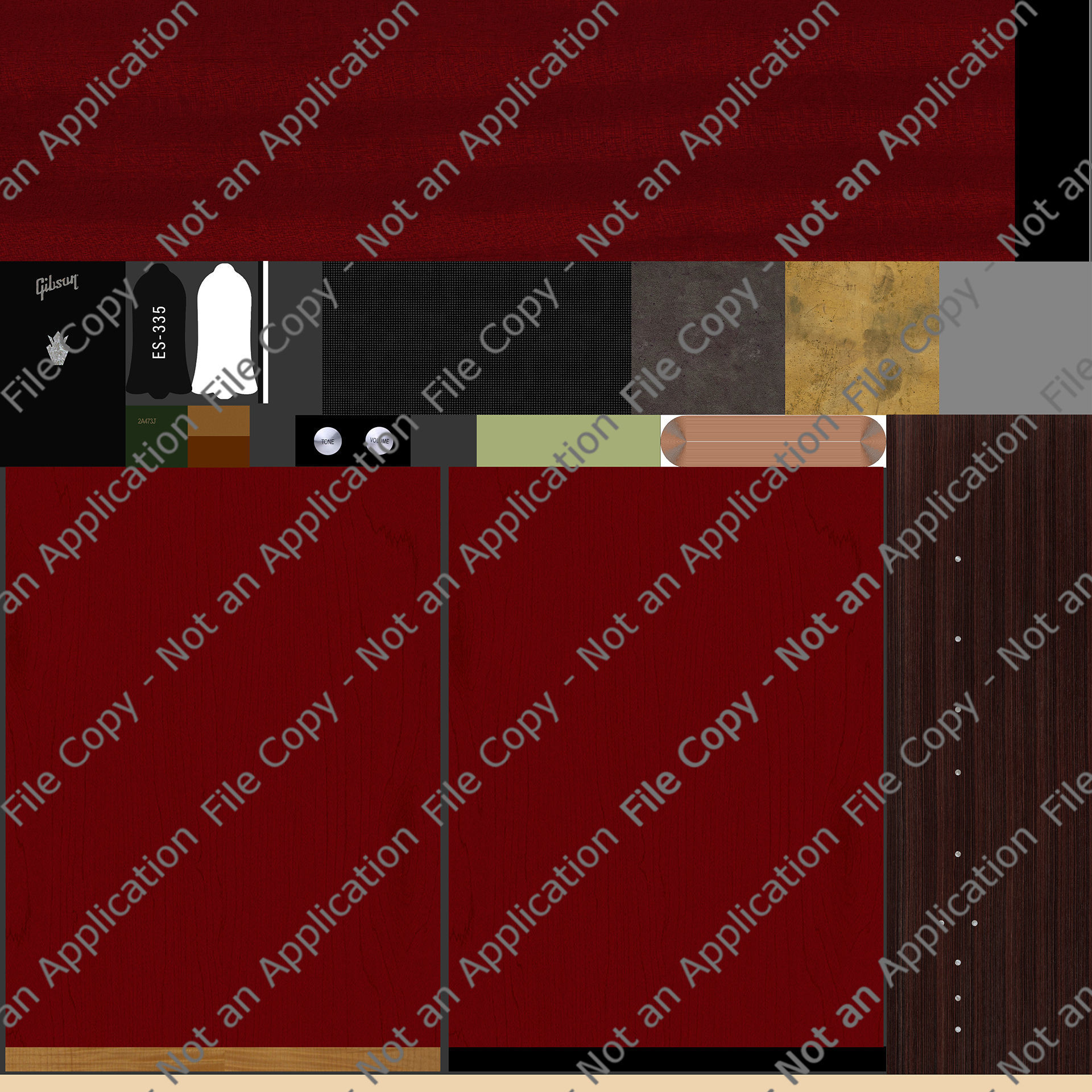 Gibson ES 335 Wine Red 3D model_14