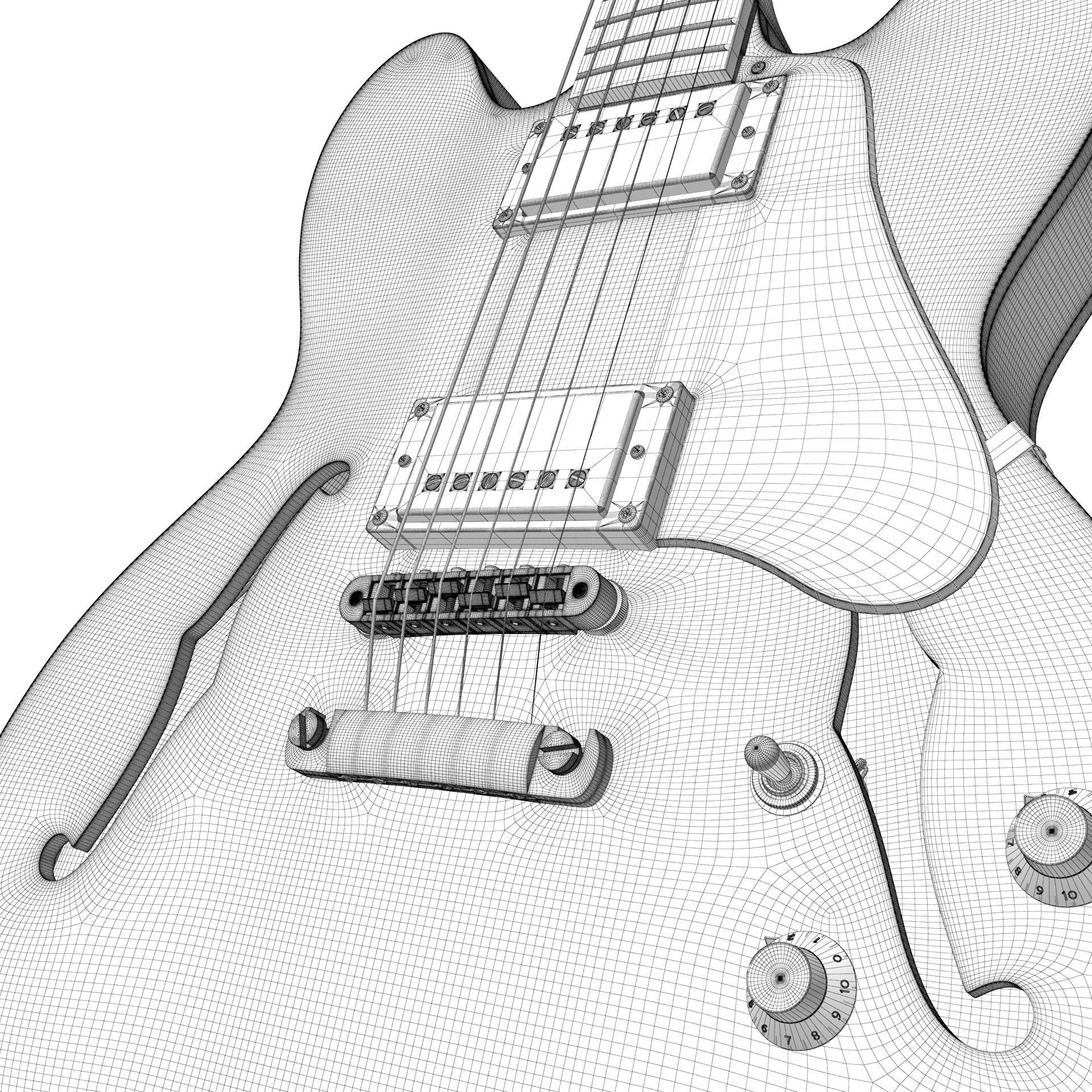 Gibson ES 335 Wine Red 3D model_26