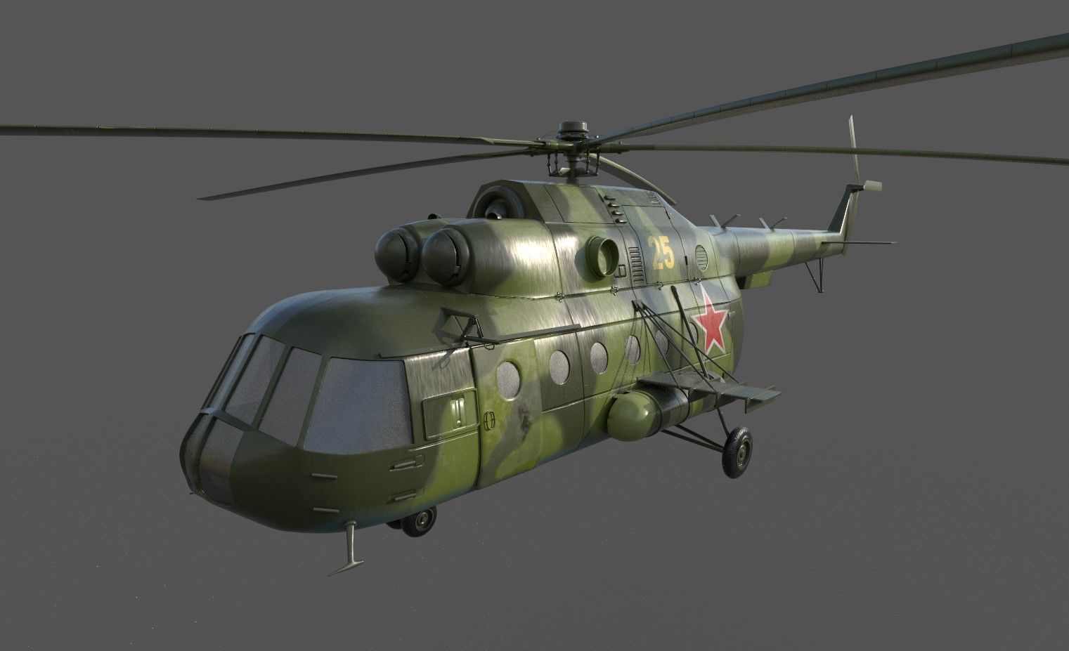 Soviet-Russian helicopter Mi-8 3D model_1