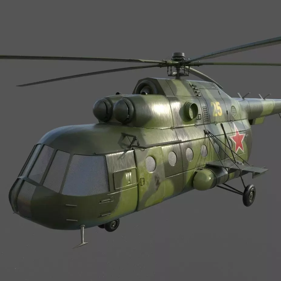 Soviet-Russian helicopter Mi-8 3D model_0